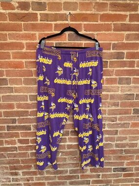 Mens NFL Minnesota Vikings Purple Pajama Pants Football Night